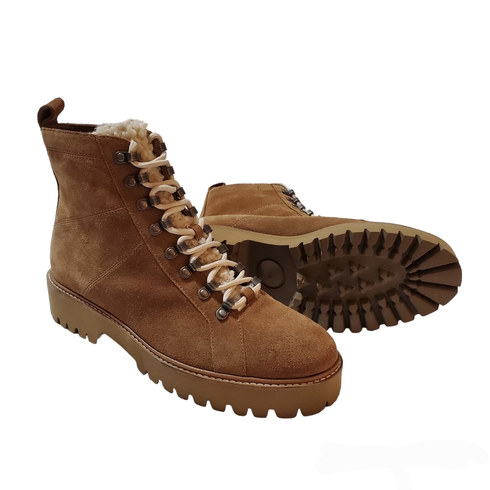 Splendid Karina Suede Lace-up Brown Booties Size 10